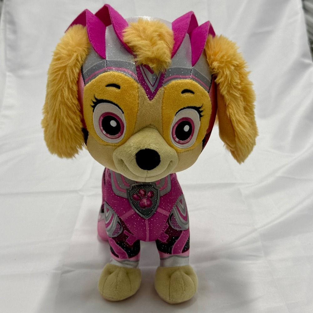 Paw Patrol Skye Mighty Movie Plush Pink Superhero Suit Spin Master 12 Inch Toy